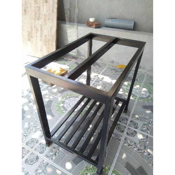Kệ kê bể cá mini Tải trọng >500g. Dài 60cm. Rộng 40cm. Cao 60cm. 1 nan phụ. sàn 1 để đồ. Hộp thép 2x4cm