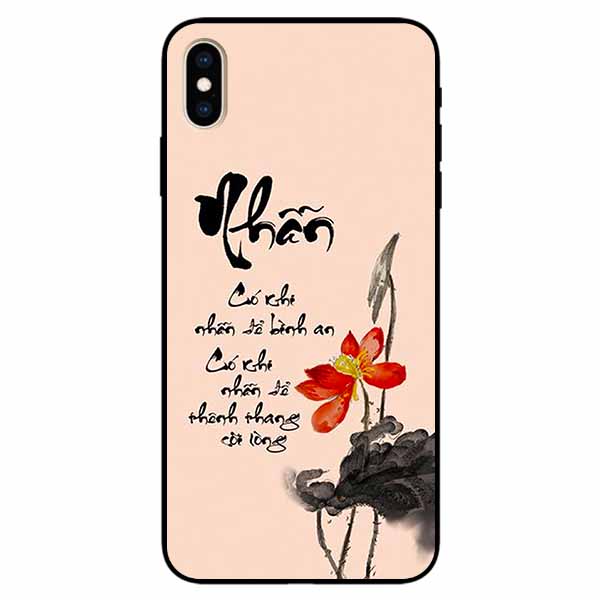 Ốp lưng in cho Iphone X/ Xs Mẫu Thư Pháp Nhẫn Nền Hồng