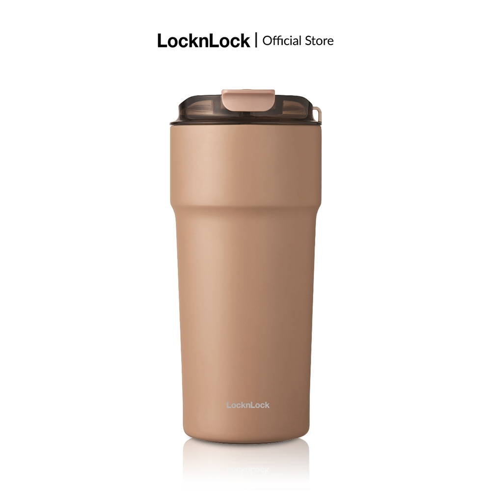 Ly giữ nhiệt phủ sứ Metro Cafe Tumbler LocknLock 650ml LHC4359, Hàng chính hãng, nắp lật - JoyMall