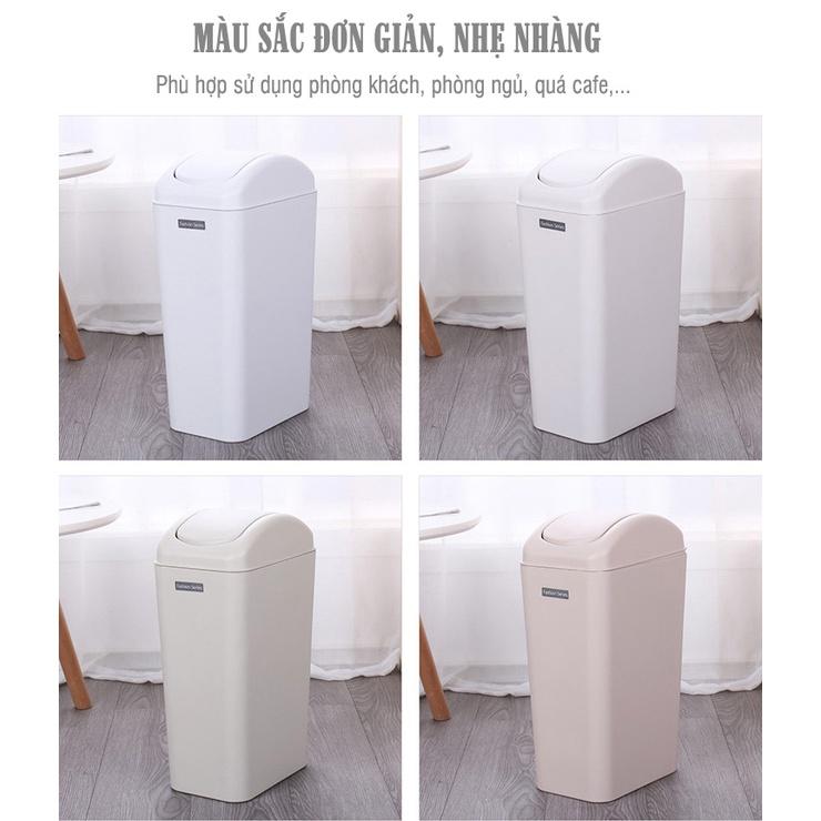 Thùng đựng rác kèm hộp giữ túi nilong - Thùng rác nắp lật 13L- Thùng rác nhựa Dung tích 13L- R10 MỚI