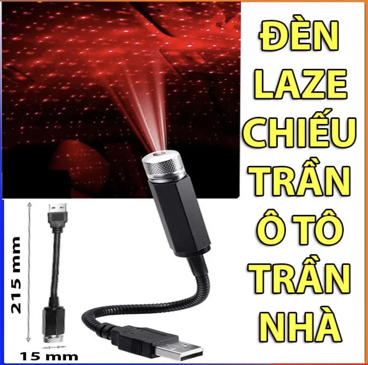 Đèn led chiếu bầu trời sao lấp lánh gắn nóc xe hơi