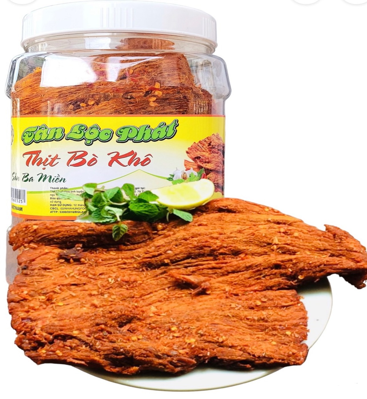 HỘP 500G KHÔ BÒ MIẾNG SIZE LỚN ĐẬM VỊ CAY VỪA HÀNG LOẠI 1 CHẤT LƯỢNG HIỆU TÂN LỘC PHÁT