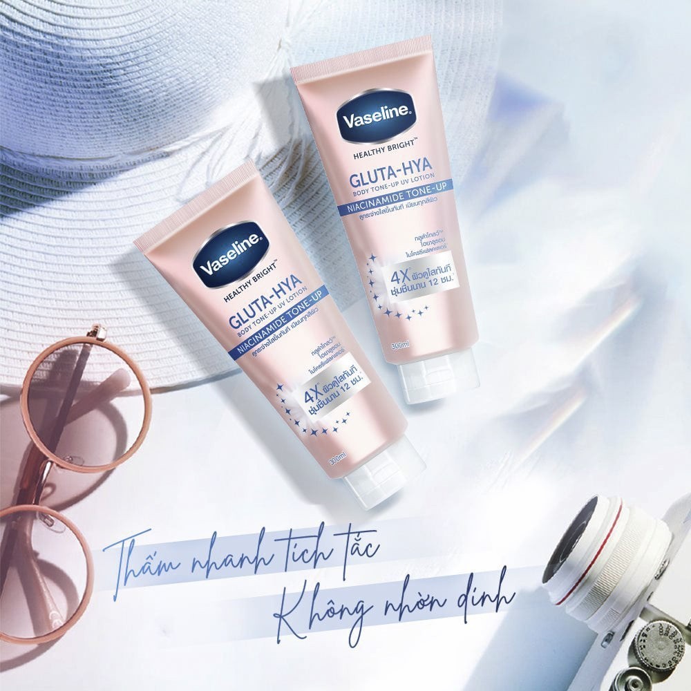 Sữa Dưỡng Thể Giúp Sáng Da Vaseline Nâng Tông Gấp 4 Lần Gluta-Hya Niacinamide Tone-up 300ml