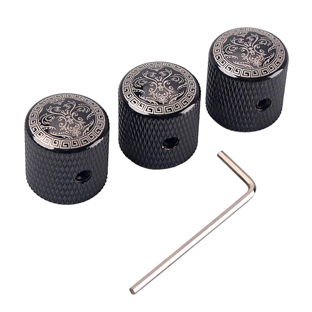 3 x Dome Metal Control knobs for TL ST Electric Guitar Parts Accessories