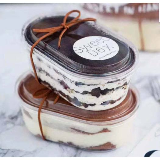 Bộ 50 hộp Oval Đựng bánh Mousse, Tiramisu HT150G