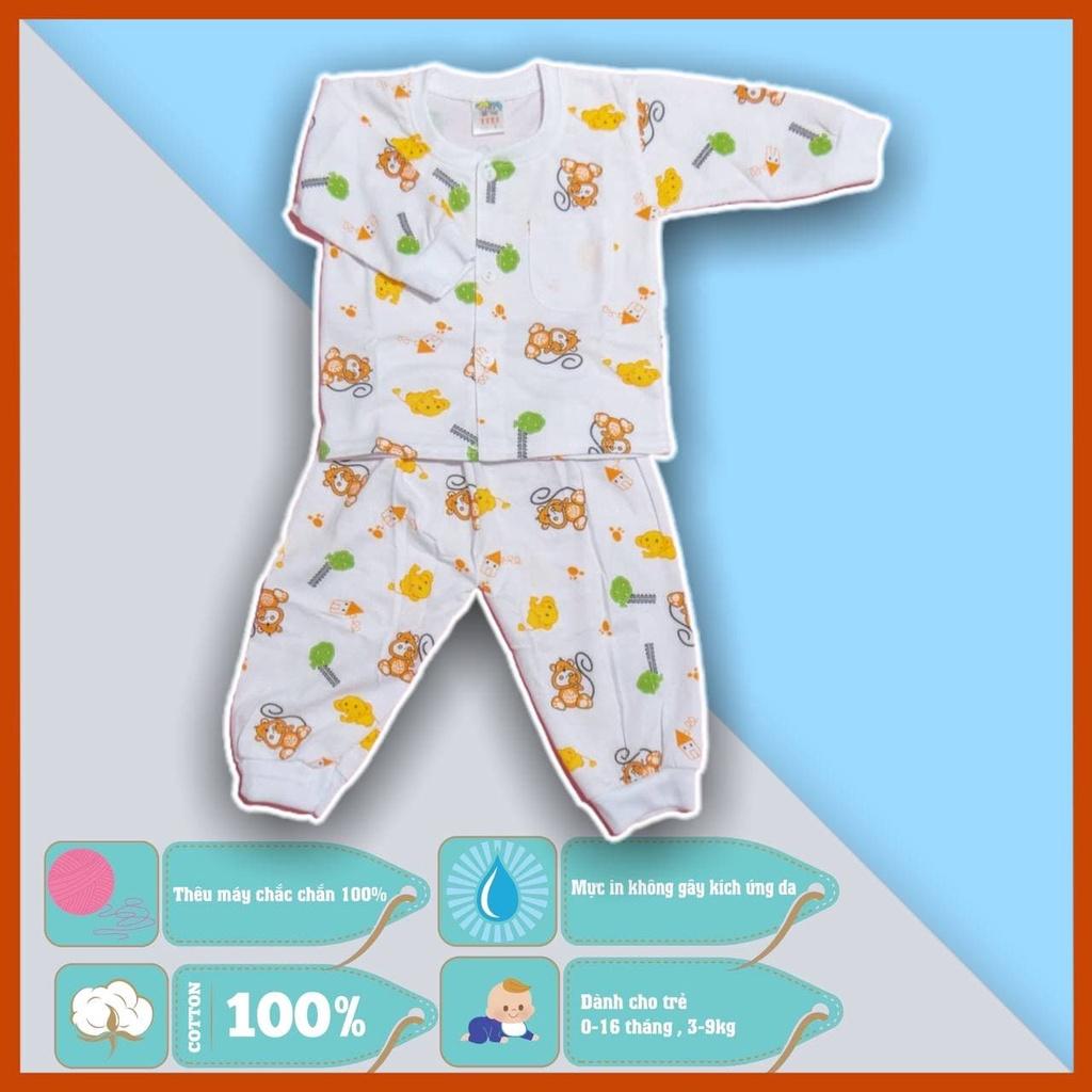 Set áo quần trẻ em sơ sinh HÀNG LOẠI I họa tiết hổ con - trắng - dành cho trẻ 3 - 9kg
