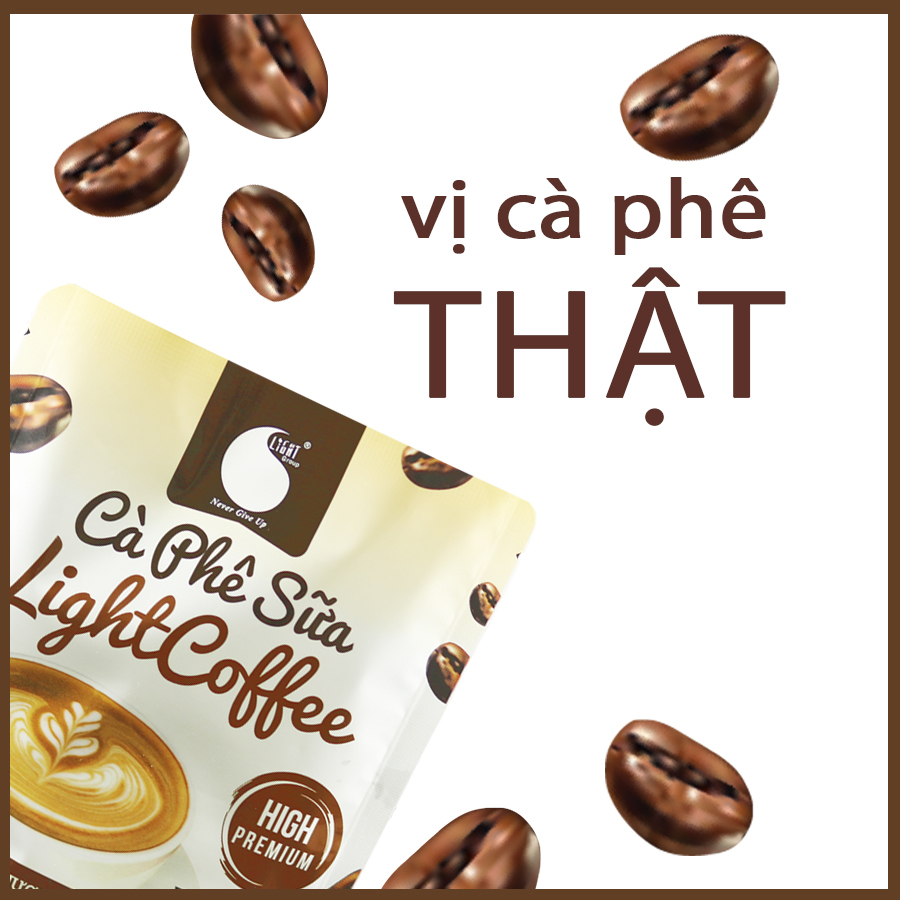 Cà phê sữa Light Coffee đậm đà , thơm ngon , đặc biệt không hương liệu , an toàn cho sức khỏe , Gói 50G tiện lợi