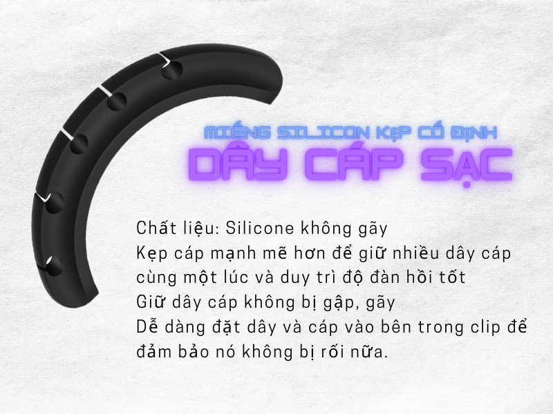 Miếng Kẹp Cáp Sạc Dây Điện Cố Định Silicone - Hàng Nhập Khẩu