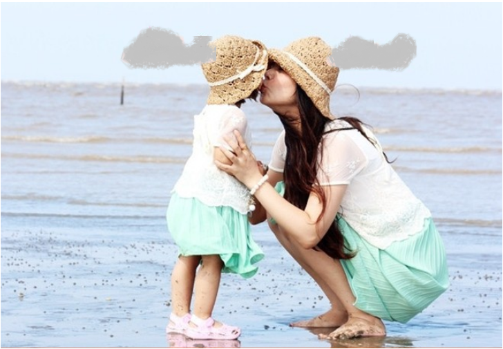 Hình ảnh Mũ cói đi biển nón cặp đôi cho mẹ và bé thời trang mới
