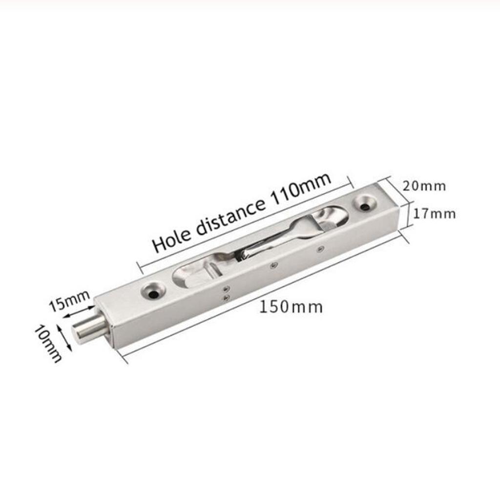 2x 6'' Security Door Latch Bolt Home Door Bolt Slide Bolt Lock for Locking