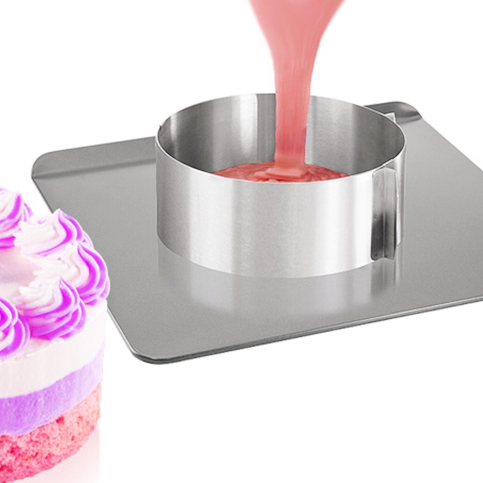 1 Vòng Mousse Nhẫn Khuôn Bánh Có Thể Điều Chỉnh 3D Bánh Khuôn Inox Làm Bánh Moulds Bếp Bánh Mousse Trang Trí Dụng Cụ