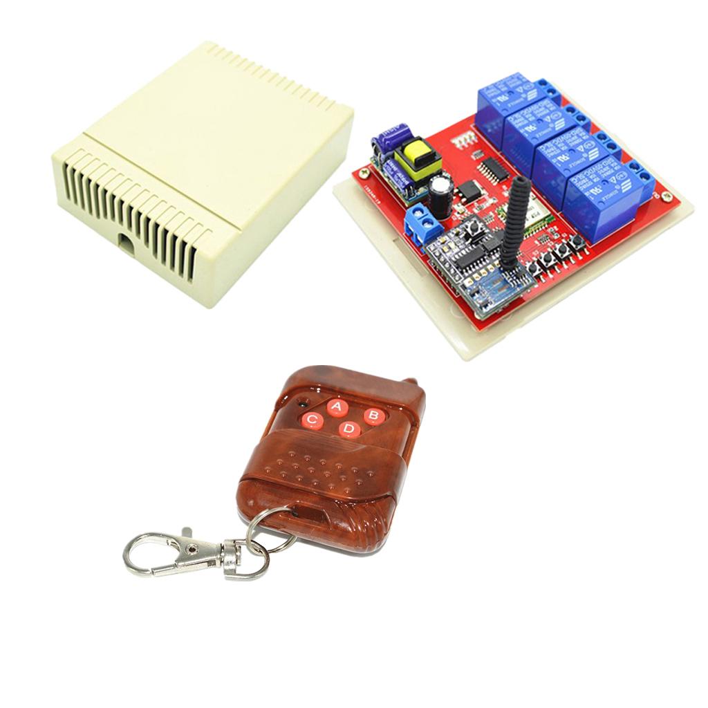 220V 4CH Channel 433Mhz Wireless Remote Control Switch Receiver