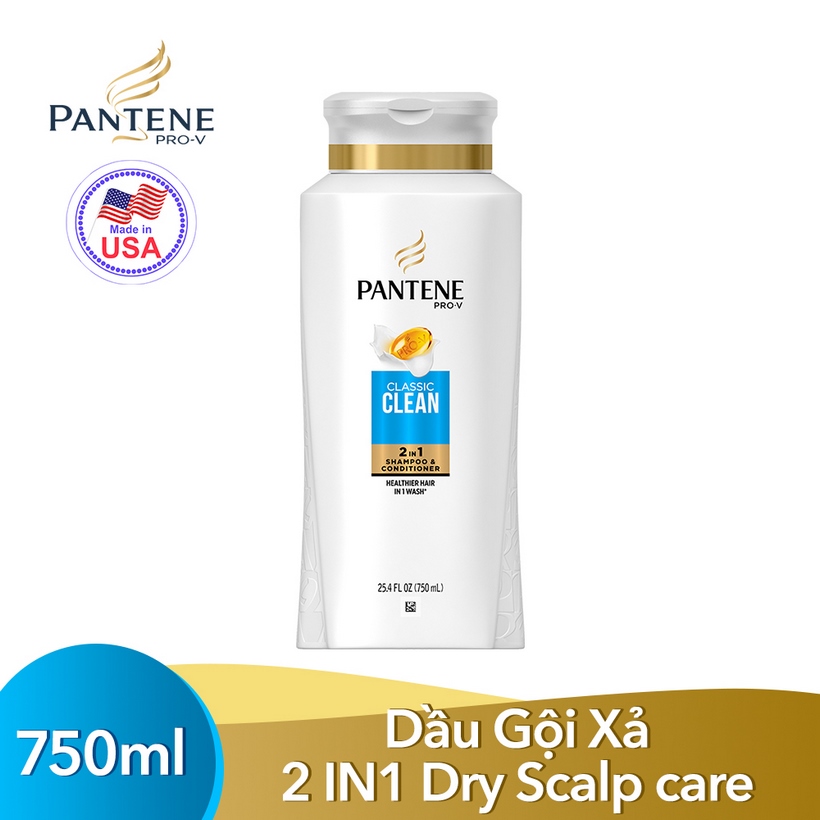 Dầu gội xả Pantene Shampoo &amp; Conditioner 2IN1 Classic 750ml - USA