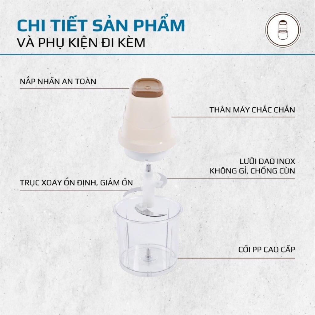 Máy xay thịt, máy xay tỏi ớt đa năng SOKANY SK-06009 nhỏ gọn dung tích 700ml, nhỏ gọn dễ dàng sử dụng và vệ sinh -HÀNG CHÍNH HÃNG