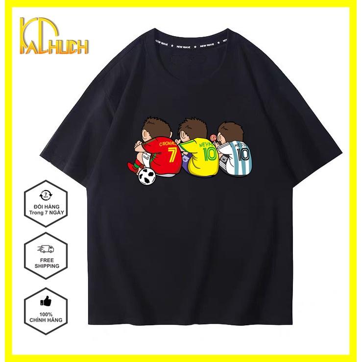 ÁO THUN NAM NỮ UNISEX TAY LỠ FORM RỘNG IN 3 CHÀNG CẦU THỦ HOT NHẤT HIỆN NAY