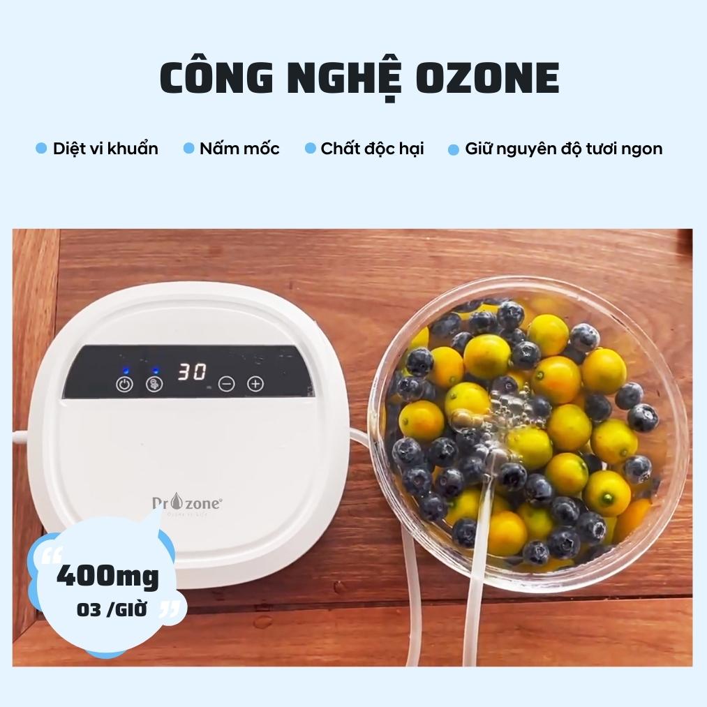 Máy Khử Độc Thực Phẩm Dr.Ozone 400mg O3 / giờ/ khử trùng nước và thực phẩm màn hình Led - Hàng Chính Hãng