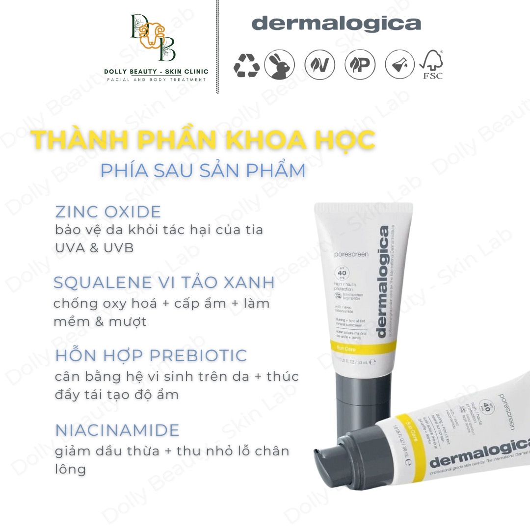 DERMALOGICA Kem Chống Nắng Vật Lý Che Phủ Lỗ Chân Lông PORESCREEN spf40