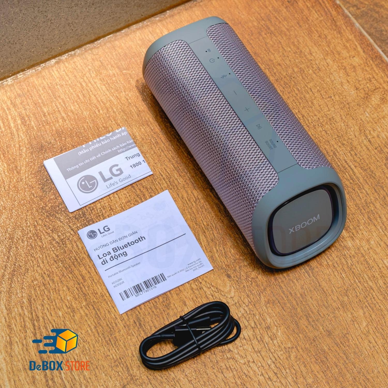 Loa Bluetooth Di Động LG XBOOMGo XG5Q (Xanh Đen) Công suất 20W - Hàng Chính Hãng