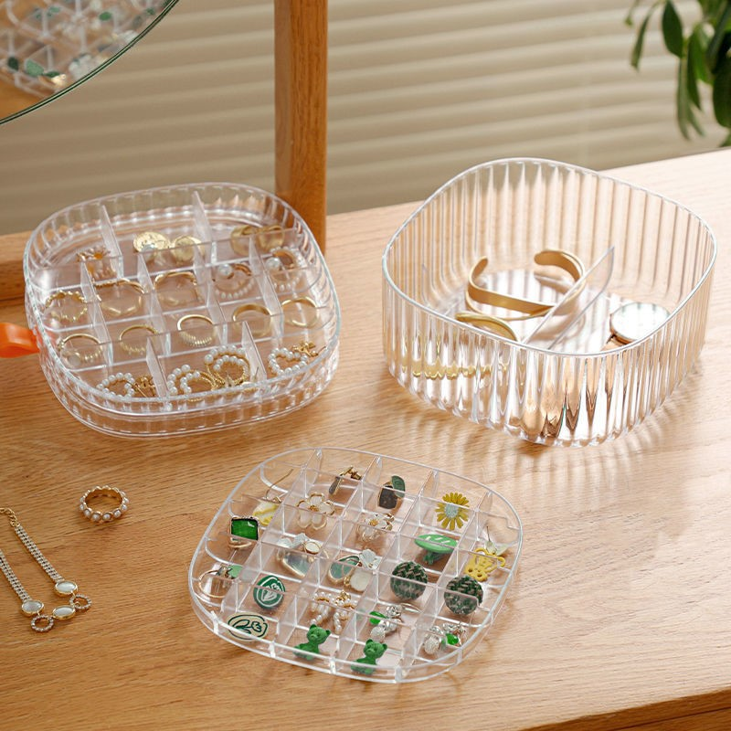 Hộp Đựng Trang Sức, Hộp Đựng Nhẫn, Bông Tai Nhiều Ngăn, Kt 15x15x7.5cm, BH 1 đổi 1