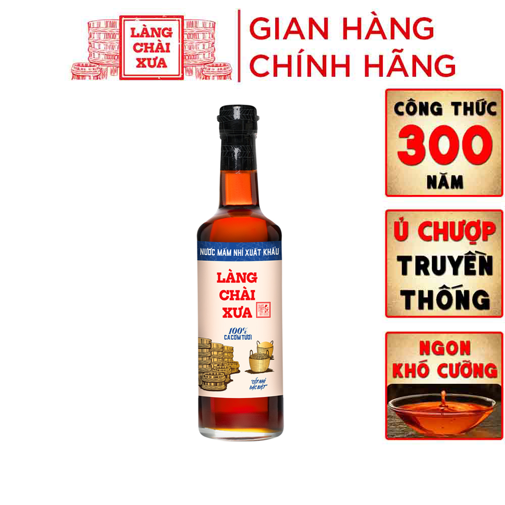 Đặc Sản Phan Thiết - Nước Mắm Nhỉ Làng Chài Xưa Xuất Khẩu Nhãn Xanh Chai Thủy Tinh 500Ml Cốt Nhỉ Đặc Biệt Vị Dịu Nhẹ Gu Việt Kiều Giới Trẻ Thành Thị