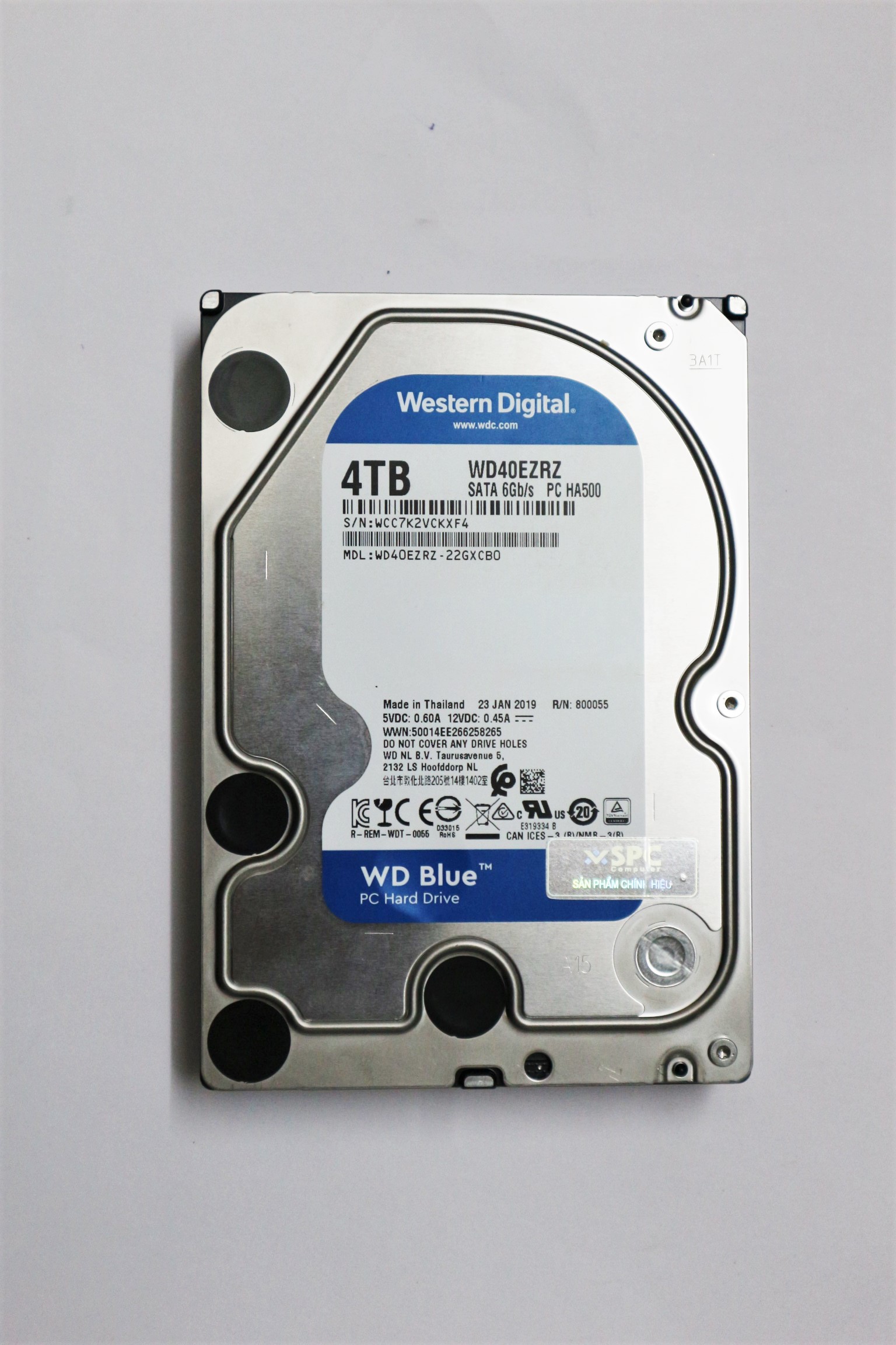 Ổ Cứng HDD WD Blue 4TB - SATA 6GB/s - WD40EZRZ - Made in Thailand Hàng chính hãng