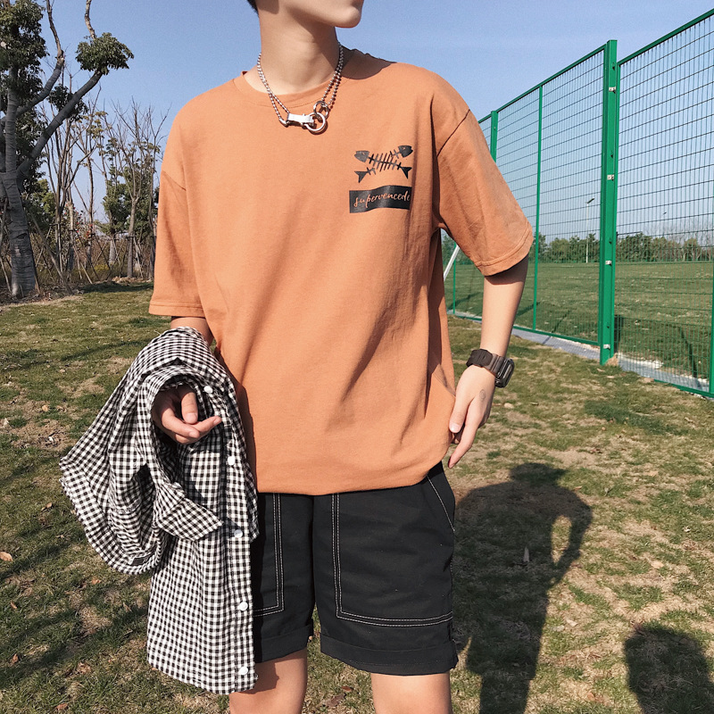 Áo T-shirt nam, cộc tay, họa tiết in hoa, họa tiết hình động vật, kiểu dáng thời trang, dễ kết hợp, phù hợp cho mùa hè T5