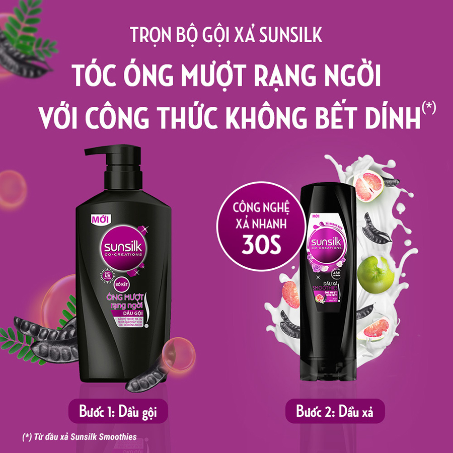 Combo Dầu Gội Sunsilk Óng Mượt Rạng Ngời 650g Và Dầu Xả Sunsilk Óng Mượt Rạng Ngời 320g