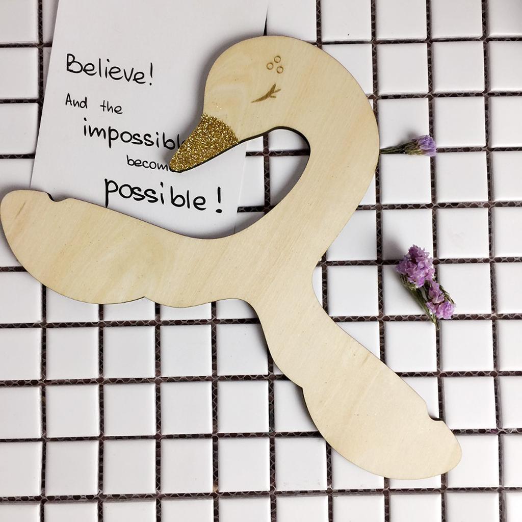 2pcs Swan Wood Hanger Baby Kid Room Nursery Wooden Coat Clothes Hook Hanger