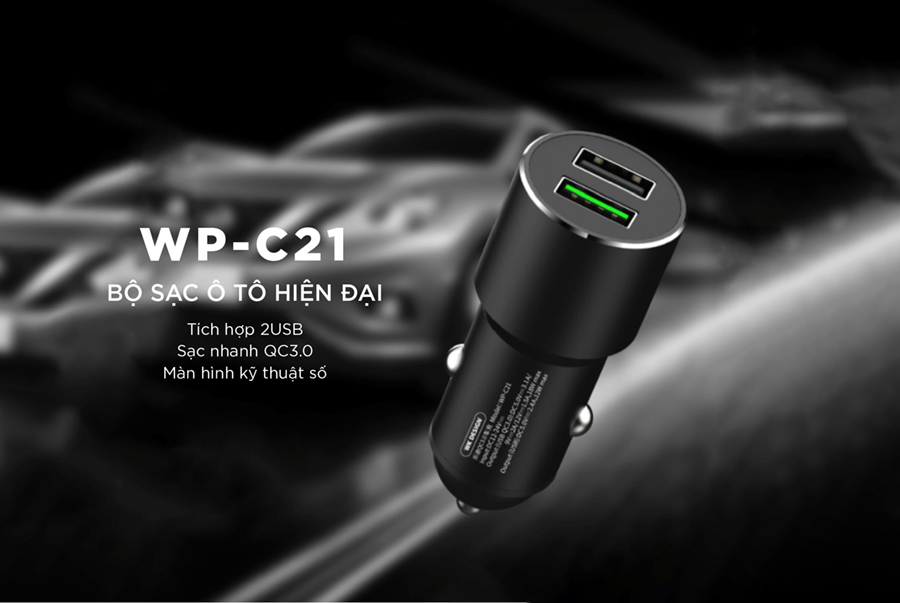 Tẩu sạc ô tô WK WP-C21 - Hàng chính hãng