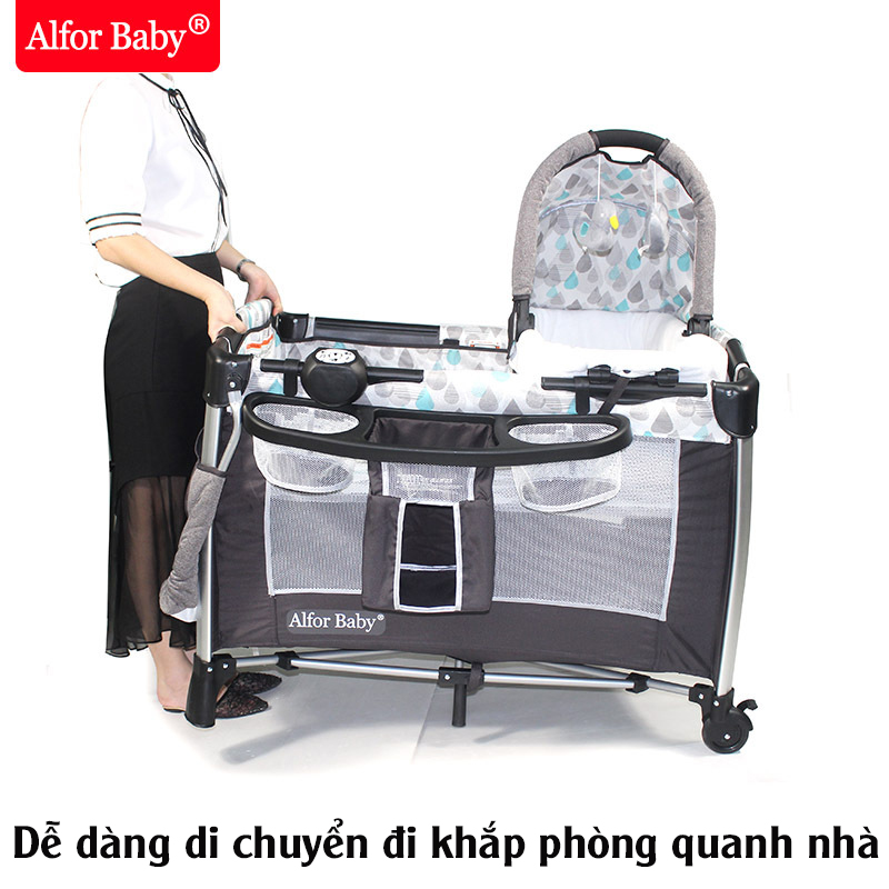 Giường cũi, nôi 4 in1 đa năng cho trẻ sơ sinh Alfor Baby