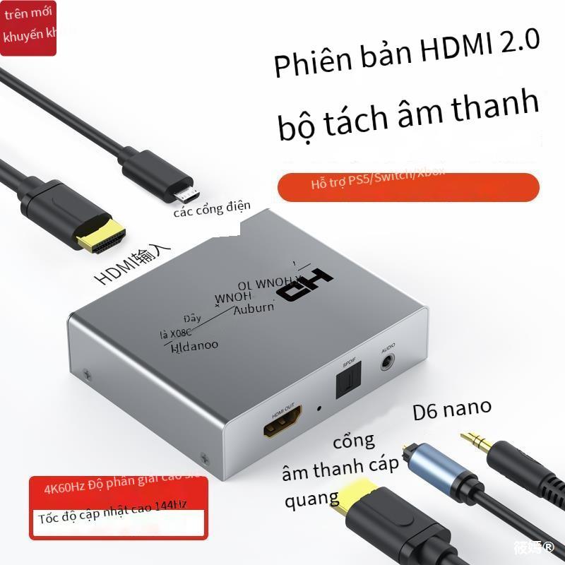 Bộ chia âm thanh hdmi giá rẻ nhất sang cáp quang tai nghe 3.5 5.1 kênh đầu phát 4K độ nét cao PS5 được kết nối với màn hình hdr