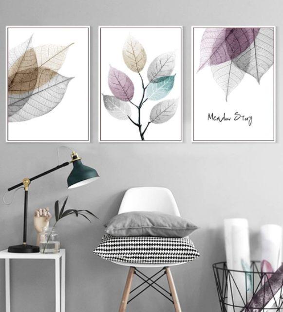 BỘ 3 TRANH TREO TƯỜNG PHONG CÁCH BẮC ÂU, IN TRÊN VẢI CANVAS CHẤT LƯỢNG CAO