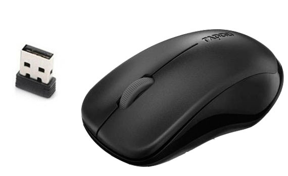 Chuột RAPOO 1620 - MÀU ĐEN có cổng kết nối nhỏ gọn