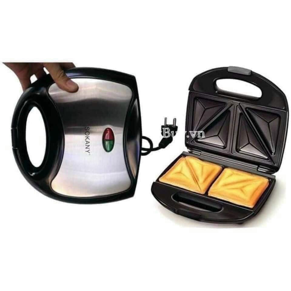 Máy Nướng Bánh Mì Sandwich 750W, Máy Làm Bánh Hotdog 220V KJ-102 Cao Cấp Chống Dính Siêu Bền