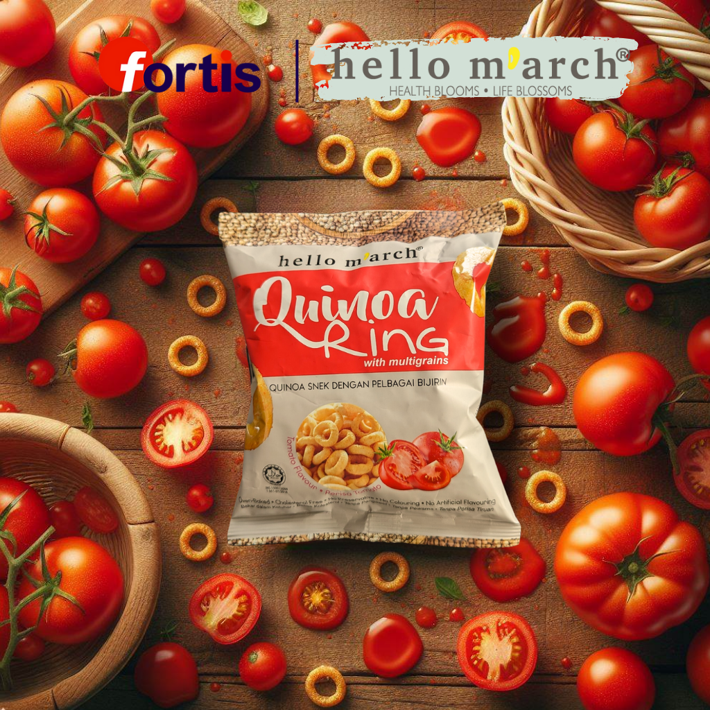 Snack Ngũ Cốc Vị Cà Chua Hạt Quinoa Hello March Gói 30g