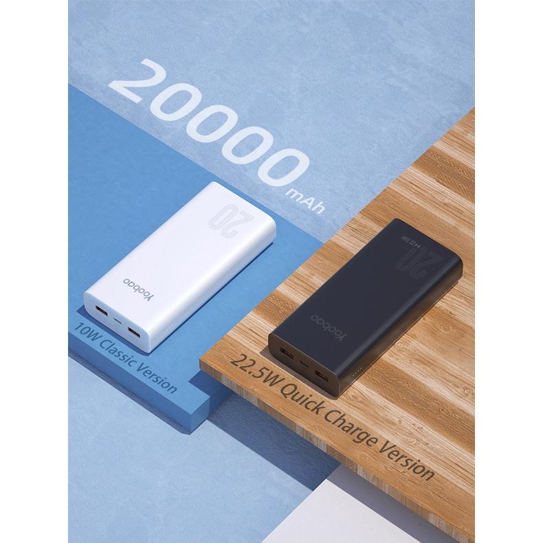 Pin sạc dự phòng 20000mAh C20Q Yoobao PD 20 Sạc nhanh công suất 22,5W- Dùng cho Iphone 11,12, Huawei- Hàng nhập khẩu