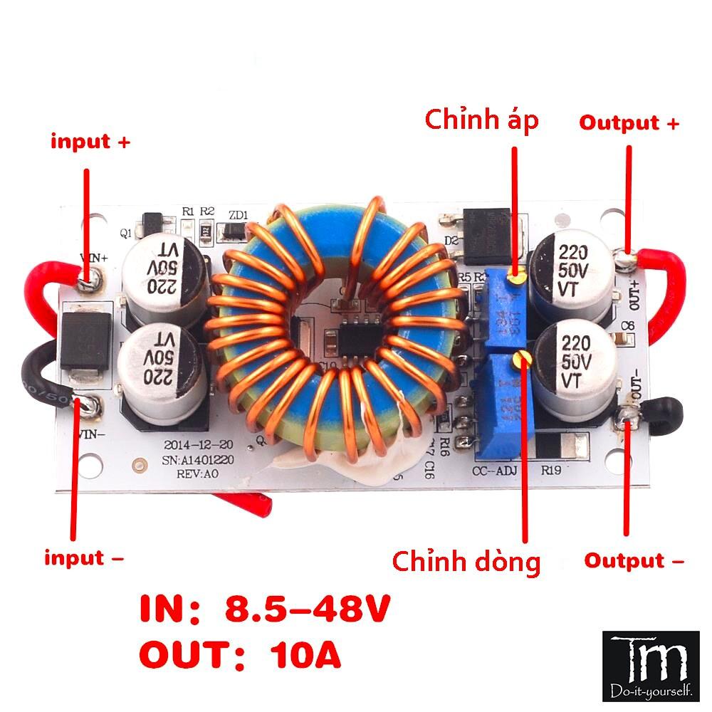 Mạch Tăng Áp Boost 250W 10A PCB Nhôm Có Chỉnh Dòng