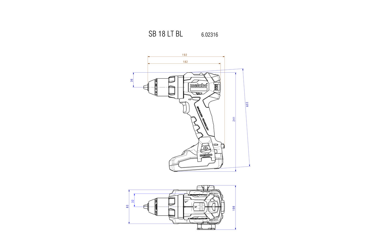 Máy Khoan Búa Dùng Pin Metabo SB 18 LT BL