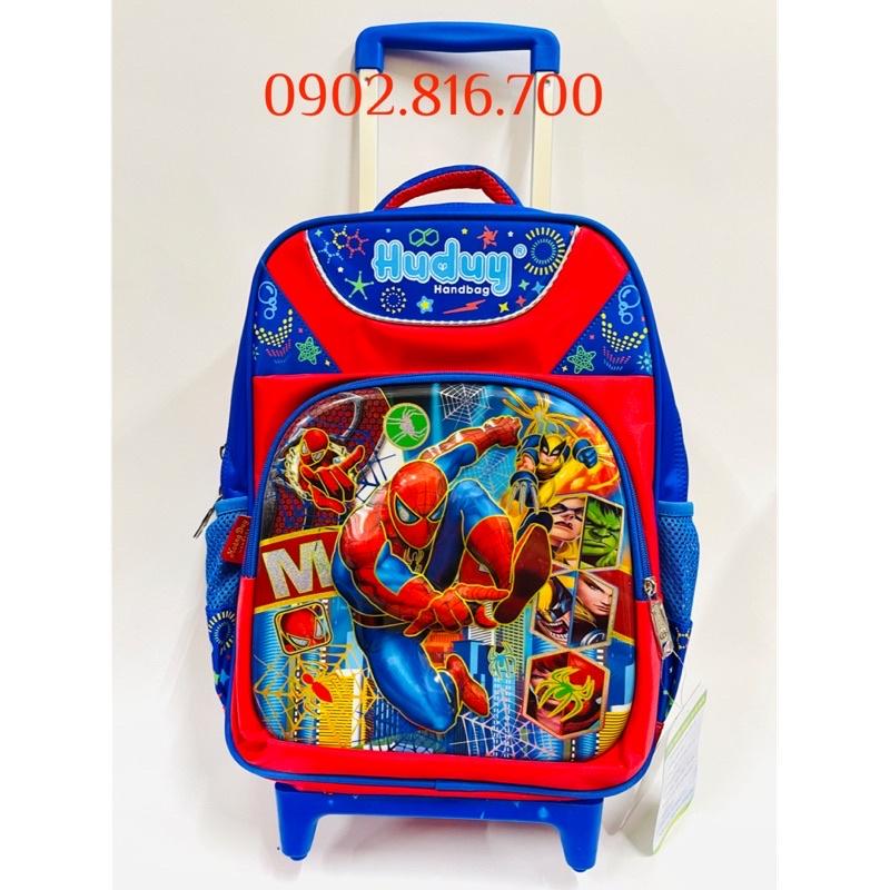 Ba lô cần kéo đi học cho bé trai tiểu học cấp 1 hình siêu nhân nhện Spiderman