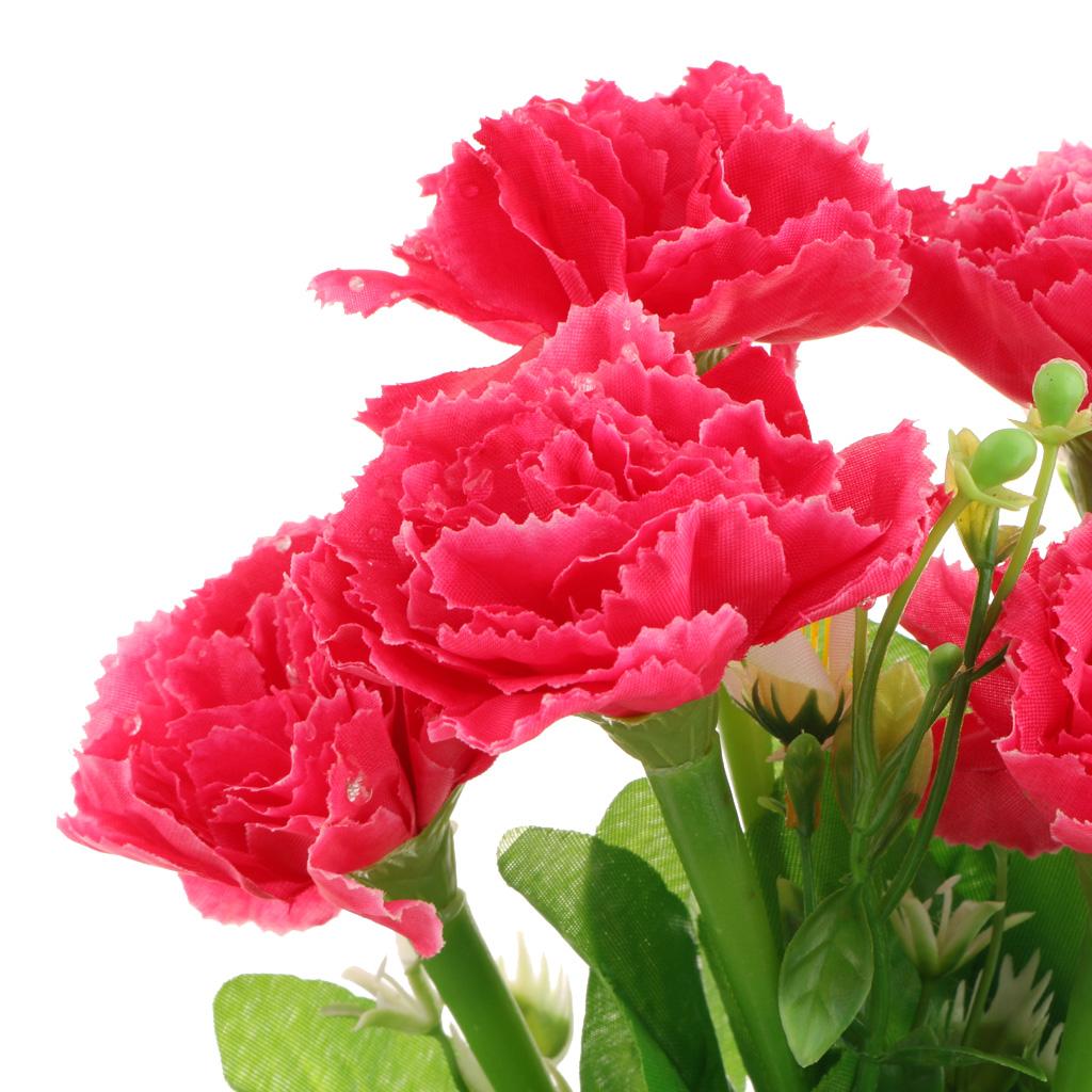 Carnation Bunch Artificial Silk Flower Bouquet Plant Home Decor