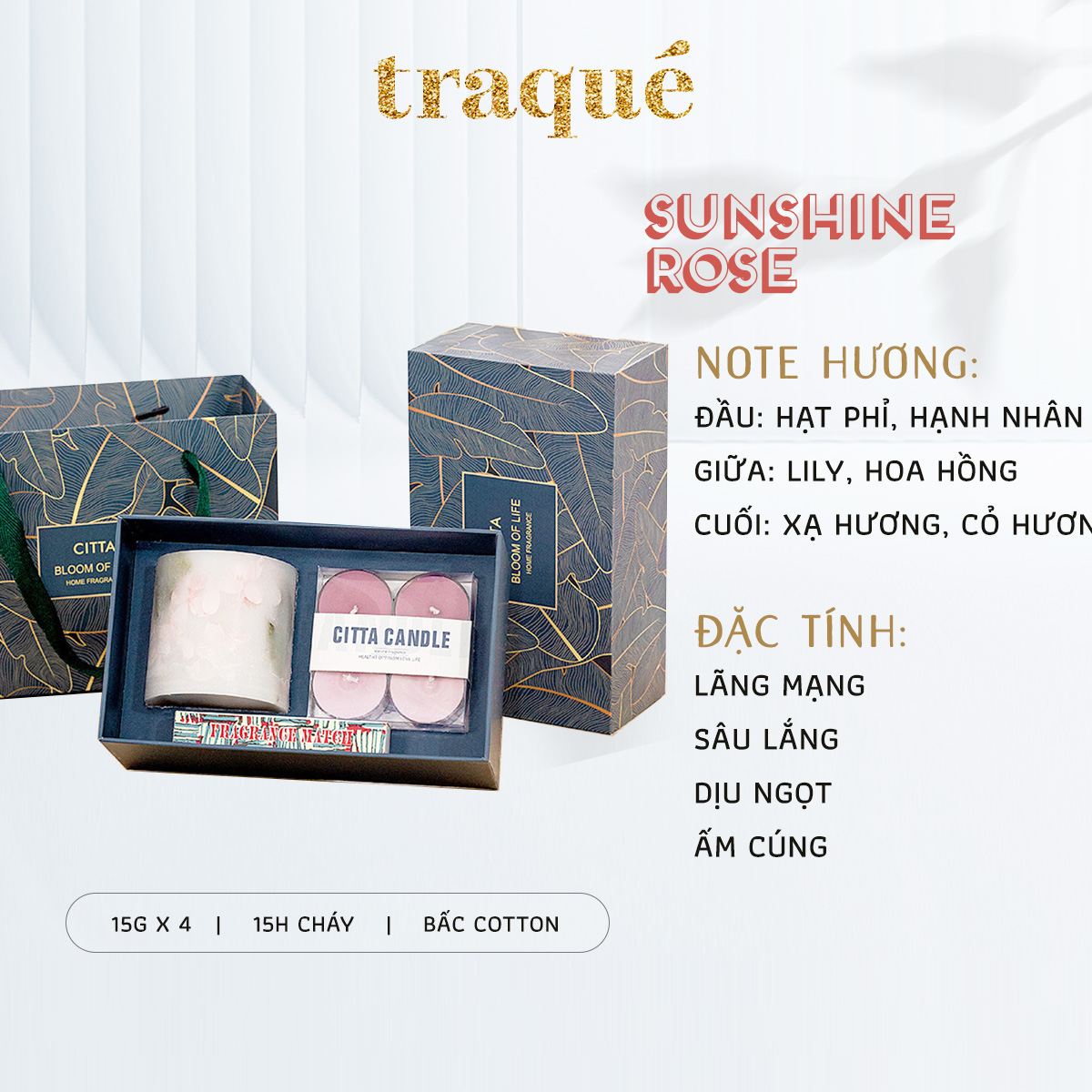 Set quà tặng nến thơm tealight + cốc trang trí hoa khô ẩn cho không gian lung linh lãng mạn sắc màu