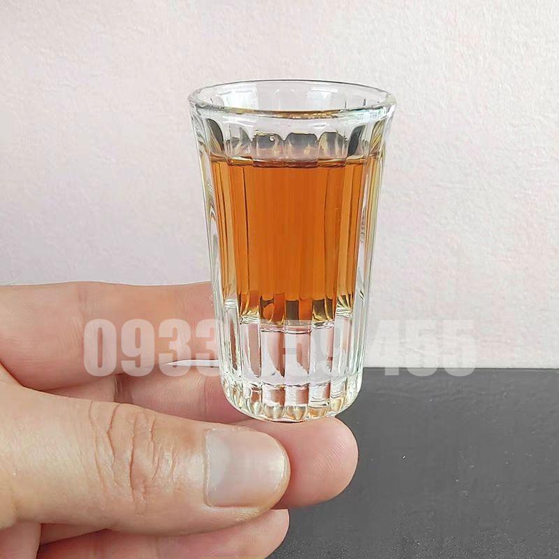 Bộ 6 ly uống rượu shot đế dày, cốc thủy tinh uống rượu mạnh wine glass