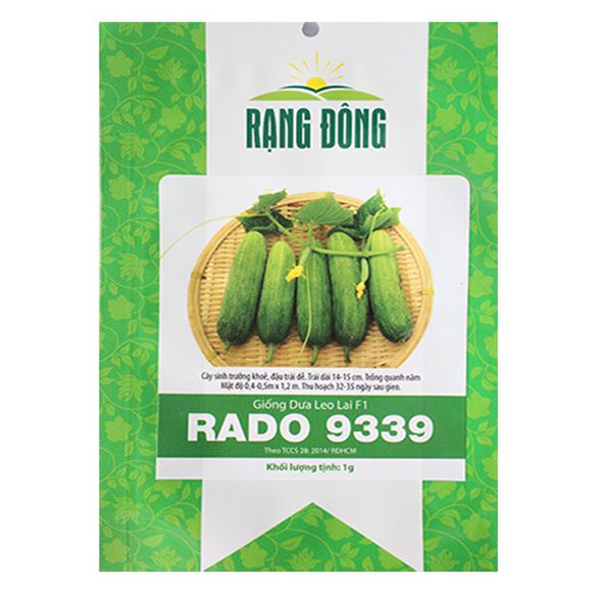 Hạt giống dưa leo lai F1 Rạng Đông RADO 9339 1g (Xanh)