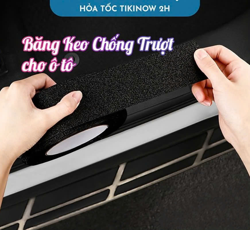 Băng Keo Nhám Chống Trơn Trượt Cầu Thang, Bậc Cửa Oto MÀU ĐEN 5cm x 5m