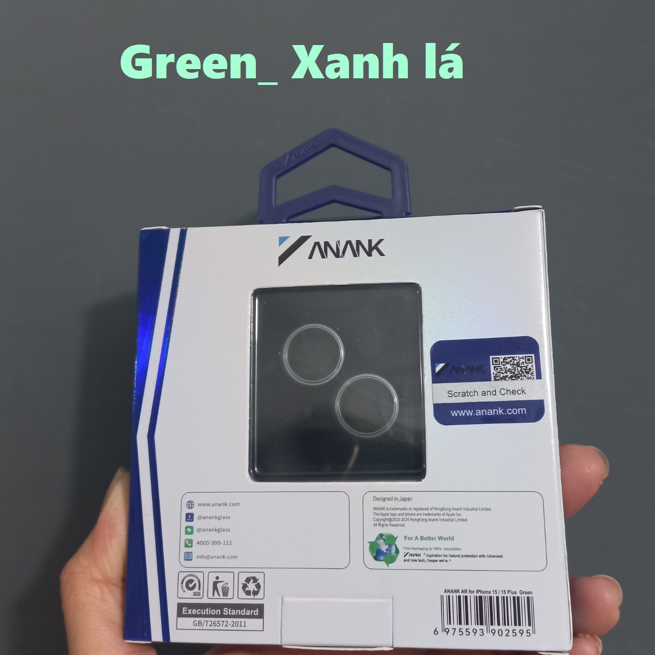Mắt dán bảo vệ camera cao cấp Anank cho iP 15 15Plus đủ màu _ Hàng chính hãng