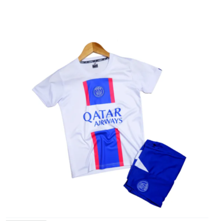 Bộ quần áo bóng đá trẻ em câu lạc bộ PSG Paris Saint Germain màu trắng