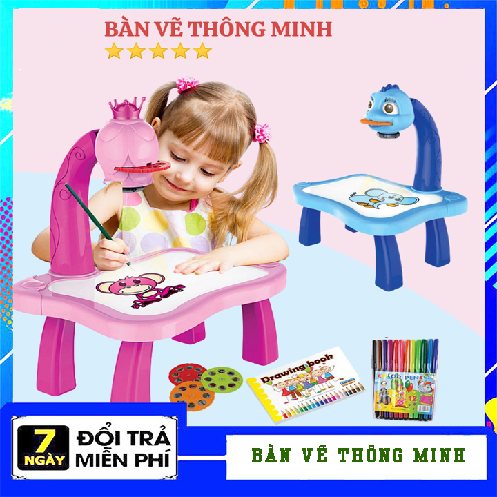 Bàn Tập Tô Vẽ Tranh Có Đèn Chiếu Sáng, Kèm Nhạc Thông Minh Cho Bé