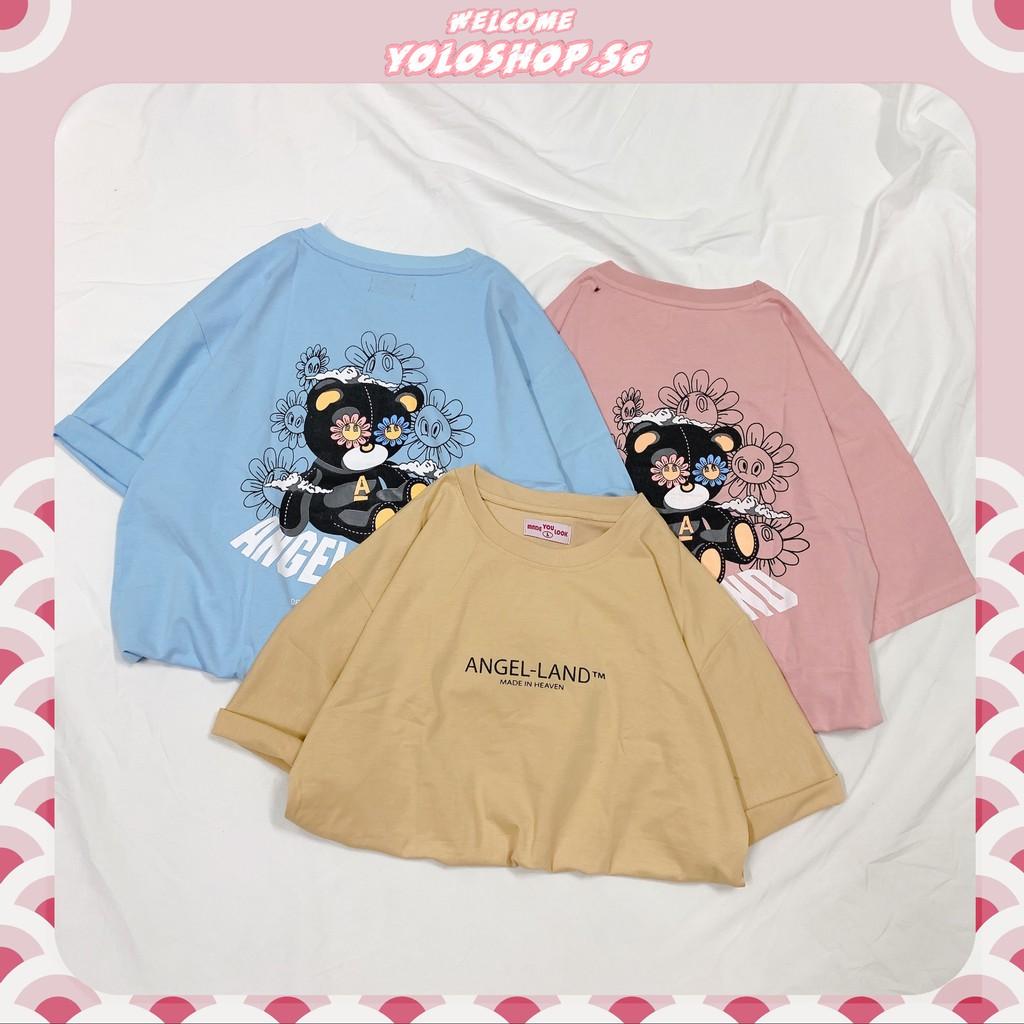 Áo Thun Tay Lỡ Form Rộng Unisex ANGEL-LAND HEAVEN Ulzzang Couple