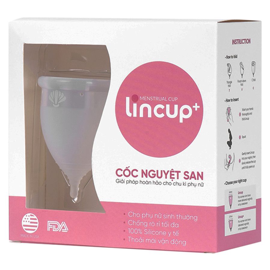 Cốc nguyệt san Lincup+ (Tặng 50 Viên tiệt trùng Milton + Cốc Tiệt Trùng)