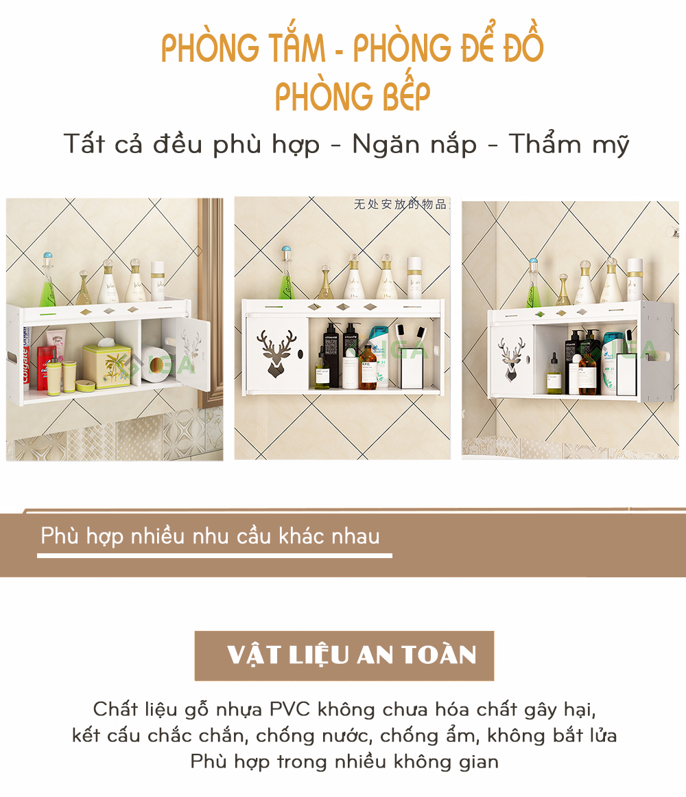 Tủ Kệ Nhà Tắm Treo Tường Sắp Xếp Phòng Tắm Gọn Gàng - IG393